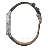 CHRIST VERRA CLASSIC MEMOIR CV 12452G-21 BLK & CV 12452L-21 BLK Couple Black Silver Leather Strap